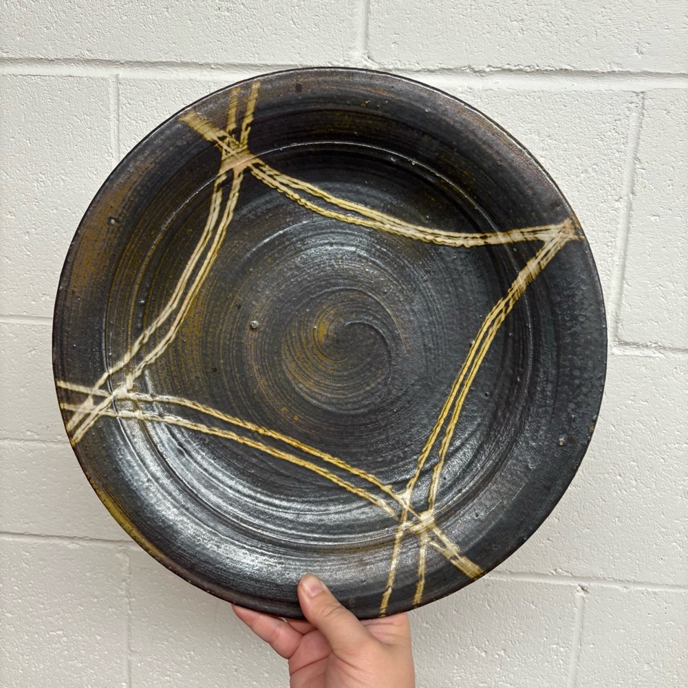 Mid Century Earthy Pottery Platter, Pottery Tray